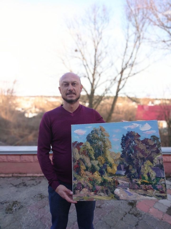  Картину «Осінь. Зарічне» художника Івана Гапоченко благодійник купив за 10 000 гривень