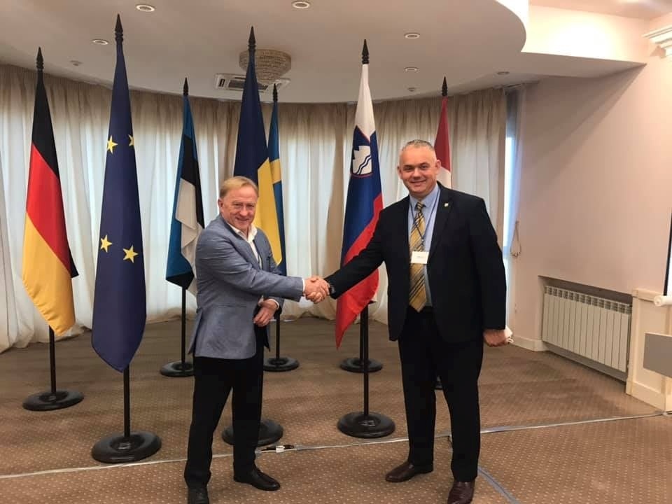 Михайло Бухтіяров з мером міста Великої Поляни (Словенія) Даміан  Яклин
