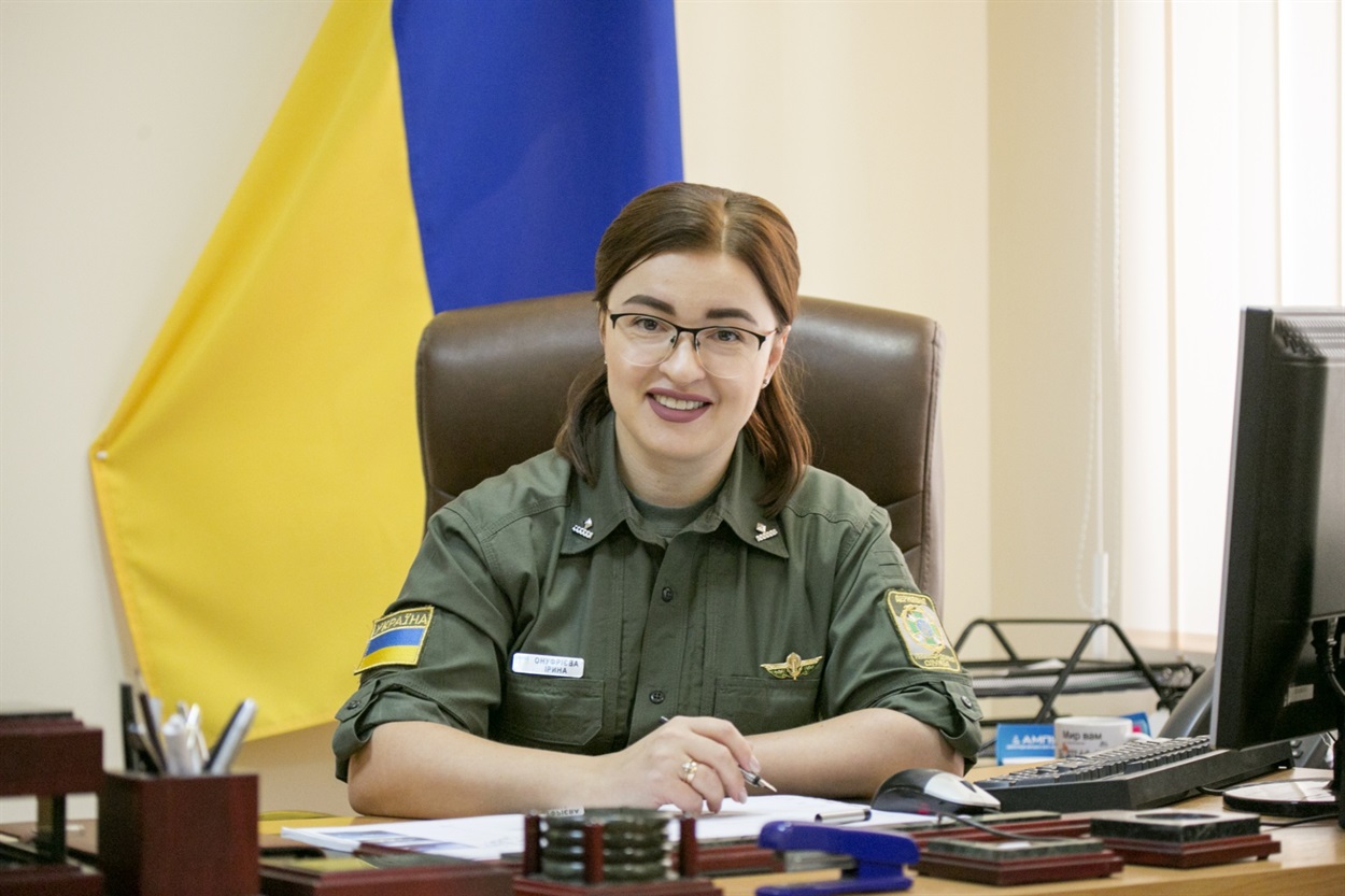 Старша офіцерка сектору міжнародного співробітництва та прикордонно-представницької роботи Південного регіонального управління, майор Ірина Онуфрієва