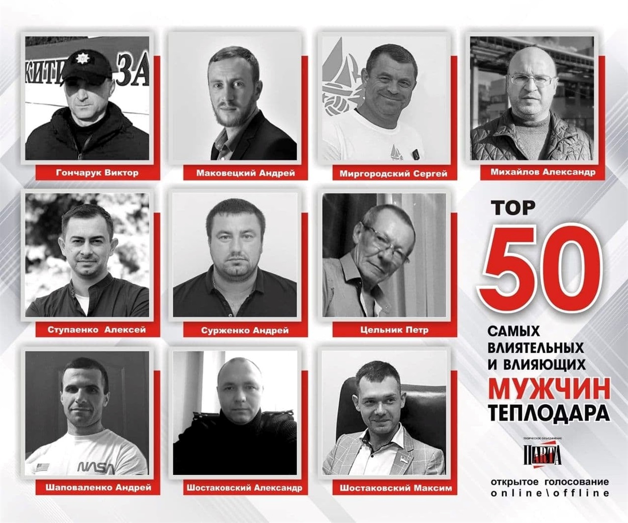 Один з прикладів соціальних проєктів - 50 успішних чоловіків та 50 успішних жінок. Проєкт має на меті віддати належну шану людям міста, які роблять внесок у його розвиток