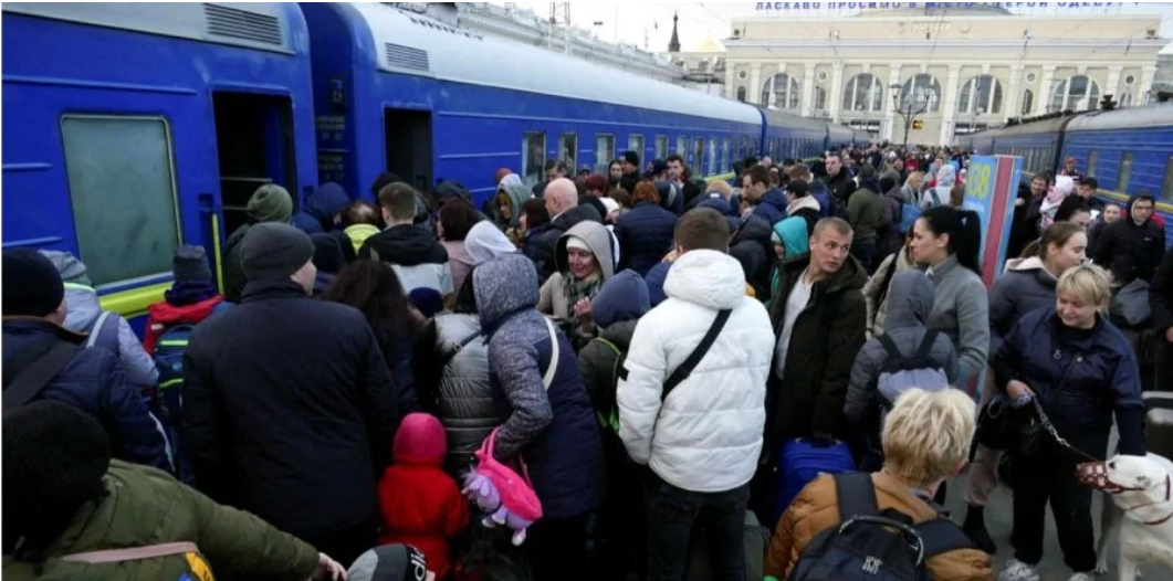 Під час евакуації на залізничному вокзалі в Одесі