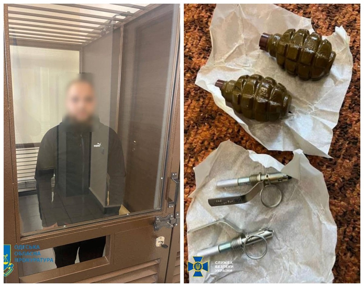 У підозрюваного також виявили два корпуси із запалами від гранат Ф-1. Зараз він знаходиться під вартою

