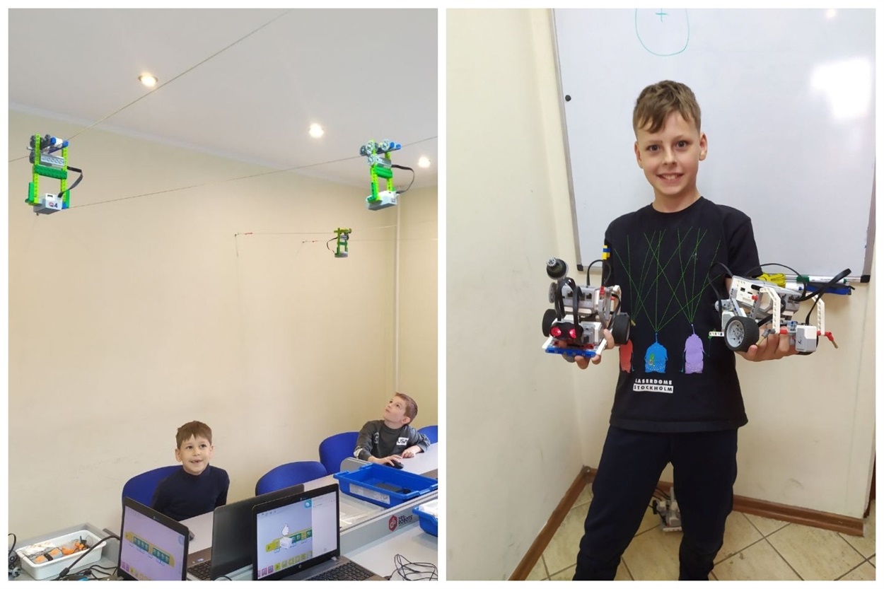 Під час занять у інженерній студії "Kids&Robots"  