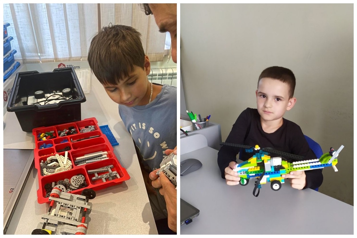 Під час занять у інженерній студії "Kids&Robots"  