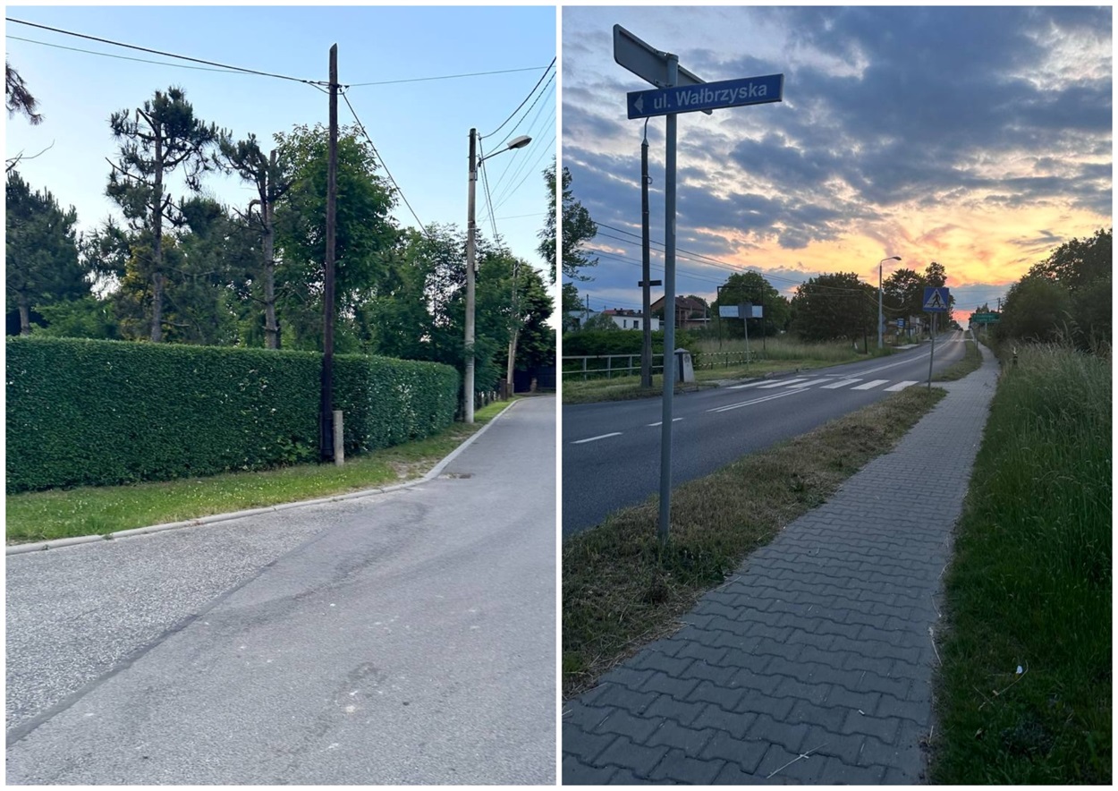 Типове село в ЄС - дорога, тротуар, освітлення, вказівники, розмітка, багато зелені - і жодного побіленого стовпа, дерева чи бордюра 