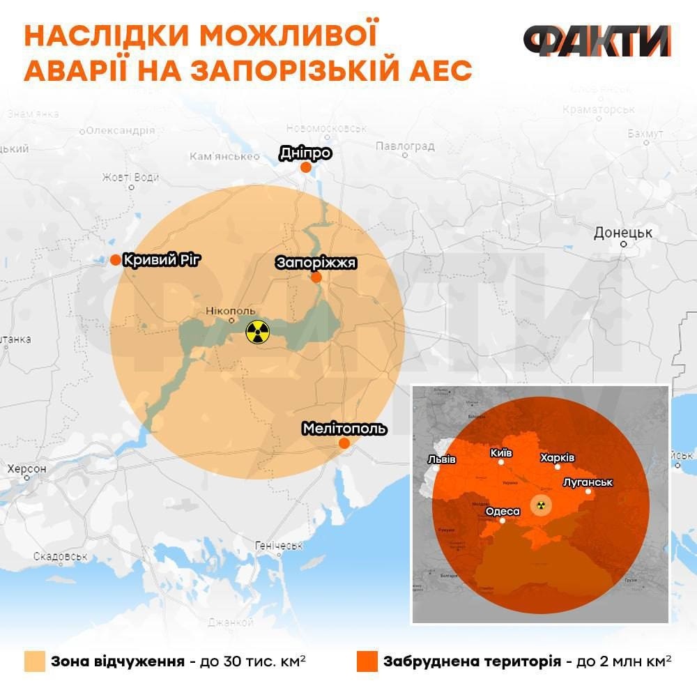Якщо вибухне ЗАЕС, Одещина опиниться в зоні забруднення