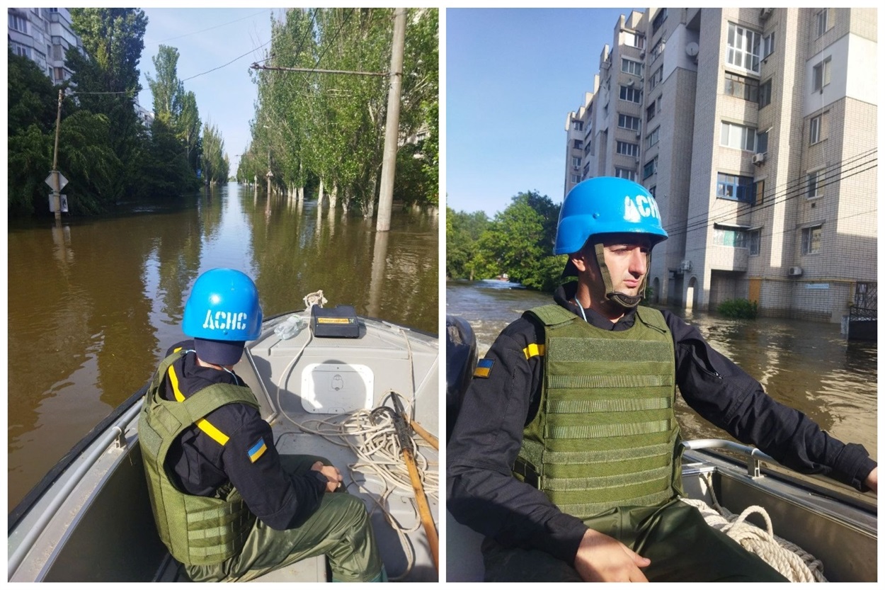 Олександр Берекет під час евакуації мешканців Херсону