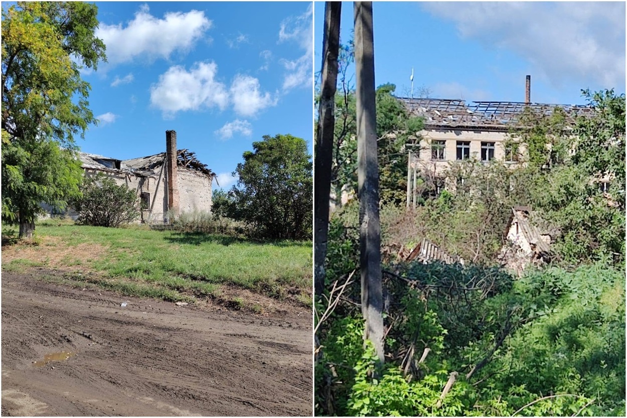 Будинок культури і школа у селі, який зруйнували росіяни