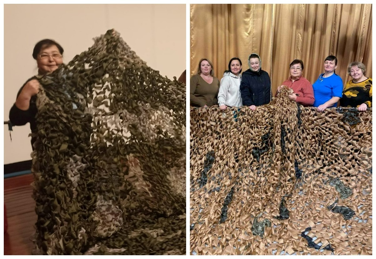 На Одещині пані Олена плете маскувальні сітки для ЗСУ