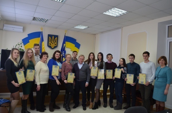 Під час вручення нагород стипендіатам Біляївка 2017 рік, Віталій 5й праворуч