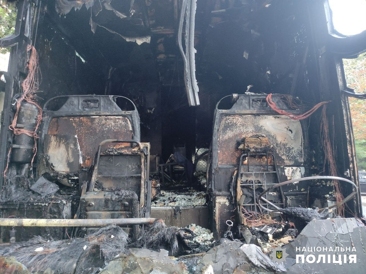 В центрі Одеси горів автобус 