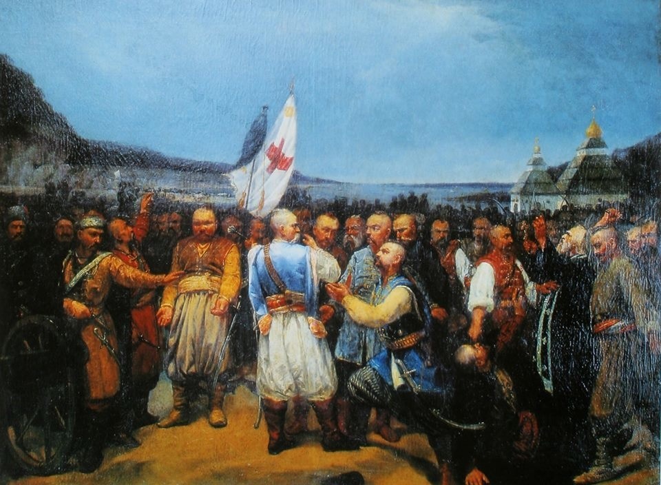 Картина «Остання рада на Січі». Художник Віктор Ковальов, середина XIX століття