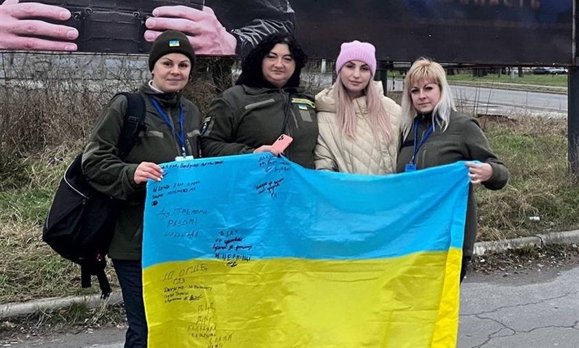 Волонтери з Біляївки під час поїздки в Бахмут